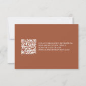 Invitation Code QR Terracotta pour places réservées de mariag (Dos)