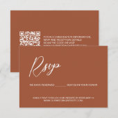 Invitation Code QR Terracotta pour places réservées de mariag (Devant / Derrière)