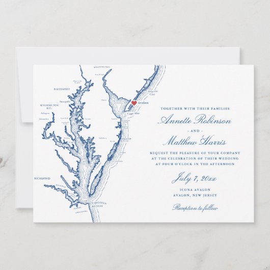 Invitation Code QR tout-en-un Avalon NJ Mariage RSVP (Devant)