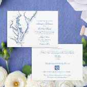 Invitation Code QR tout-en-un de Washington DC Mariage bleu R