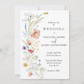 Invitation Code QR Tout En Un Mariage Fleur Sauvage (Devant)