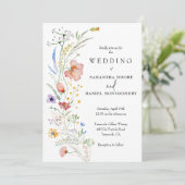 Invitation Code QR Tout En Un Mariage Fleur Sauvage (Debout devant)
