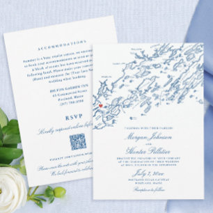 Invitation Code QR tout-en-un Portland Maine Mariage RSVP