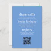 Invitation Code QR Tuiles Bleues Italiennes Fête de Naissance (Dos)