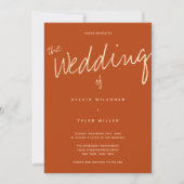 Invitation Code QR Typographie Décontractée Brûlé Mariage ora (Devant)