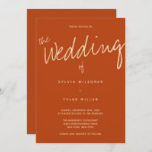 Invitation Code QR Typographie Décontractée Brûlé Mariage ora (Devant / Derrière)