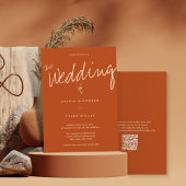 Invitation Code QR Typographie Décontractée Brûlé Orange