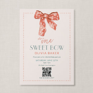 Invitation Code QR Un Arc Douce Rose Coquette Premier Anniver