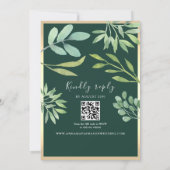 Invitation Code QR Vert Émeraude Mariage (Dos)