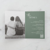 Invitation Code QR Vert Sauge Minimal Mariage Moderne (Intérieur)