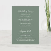 Invitation Code QR Vert Sauge Minimal Mariage Moderne (Dos)