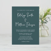 Invitation Code QR vert tout en un Mariage de script moderne (Debout devant)