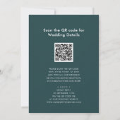 Invitation Code QR vert tout en un Mariage de script moderne (Dos)