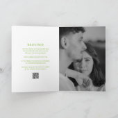 Invitation Code QR vert vibrant propre Mariage élégant (Intérieur)
