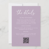 Invitation Code QR Violet Elle a Dit Oui Enterrement de Vie d (Dos)