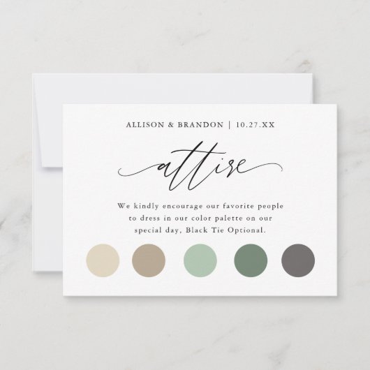 Invitation Code robe couleur de mariage élégant Insertion Tél (Devant)