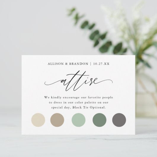 Invitation Code robe couleur de mariage élégant Insertion Tél (Debout devant)