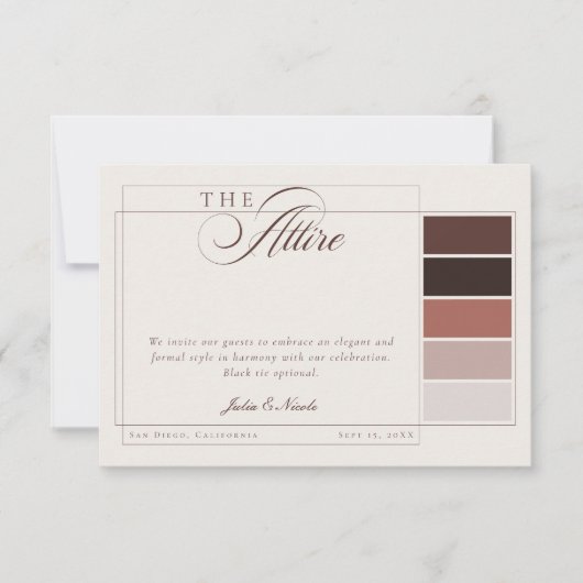 Invitation Code vestimentaire formel calligraphié ivoire marr (Devant)