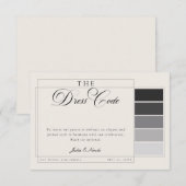 Invitation Code vestimentaire formel calligraphie ivoire noir (Devant / Derrière)