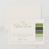 Invitation Code vestimentaire formel calligraphié ivoire vert (Devant / Derrière)