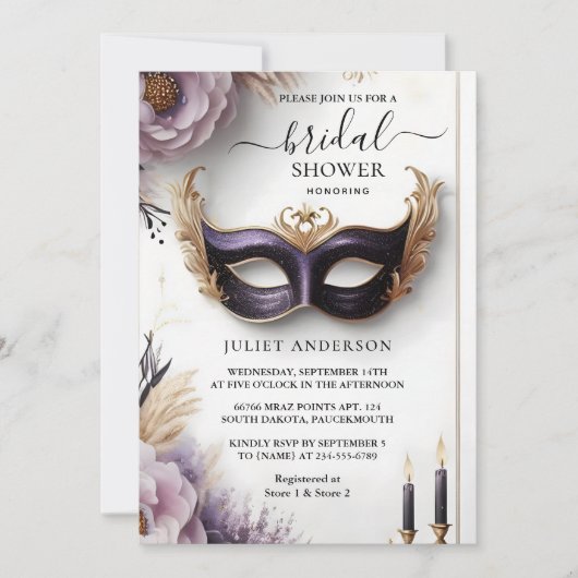 Invitation Code vestimentaire Prom Masquerade Ball Fête des m (Devant)