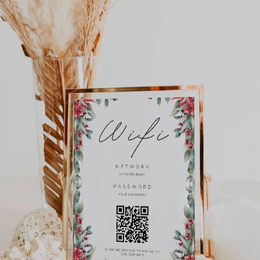 Invitation Code Wifi de Noël, Code QR Connexion Wifi Wifi
