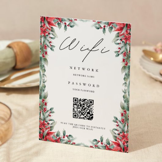 Invitation Code Wifi de Noël, Code QR Connexion Wifi Wifi