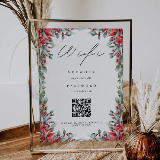 Invitation Code Wifi de Noël, Code QR Connexion Wifi Wifi