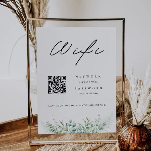 Invitation Code Wifi vert, Code QR Connexion Wifi