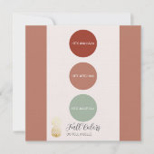 Invitation Codes de palette de mariage couleur d'automne HEX (Devant)