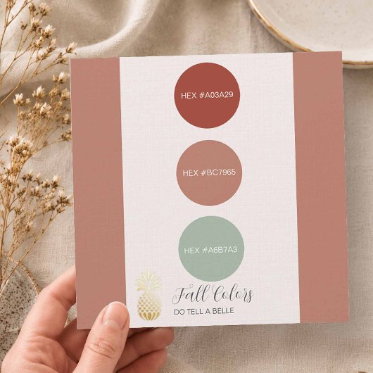 Invitation Codes de palette de mariage couleur d'automne HEX