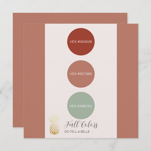 Invitation Codes HEX de la palette de couleurs automne (Devant / Derrière)