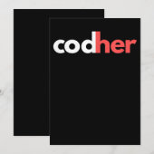 Invitation Codher Girl Programmer Femmes Ingénieur de tige Am (Devant / Derrière)