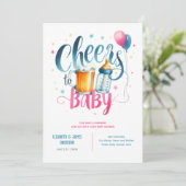 Invitation COED Bébé Brasserie Bouteilles Couples Douche (Debout devant)