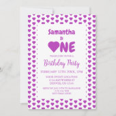 Invitation Coeur 1er anniversaire (Devant)