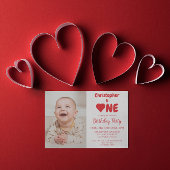 Invitation Coeur 1er anniversaire