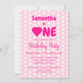 Invitation Coeur 1er anniversaire (Devant)