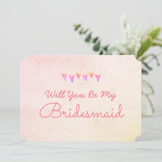 Invitation Cœur à dégradé de paillettes Veux-tu être ma demoi (Debout devant)