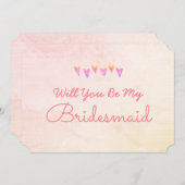 Invitation Cœur à dégradé de paillettes Veux-tu être ma demoi (Devant / Derrière)