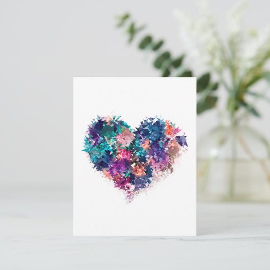 Invitation coeur Abstrait (Debout devant)