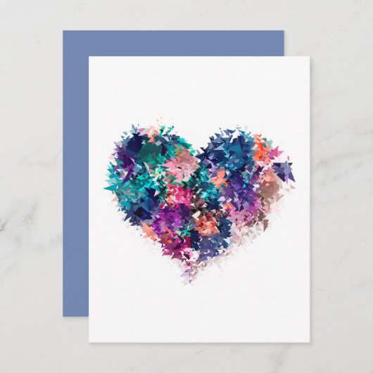 Invitation coeur Abstrait (Devant / Derrière)