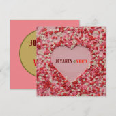 Invitation Coeur amour Joyanta & Vokti couleur marron rouge (Devant / Derrière)
