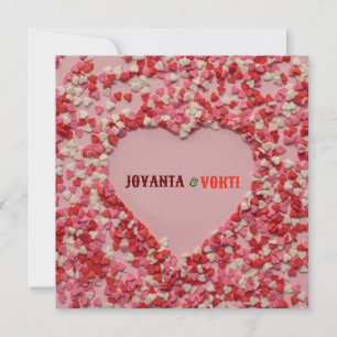 Invitation Coeur amour Joyanta & Vokti couleur marron rouge