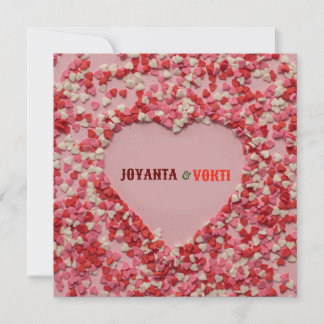 Invitation Coeur amour Joyanta & Vokti couleur marron rouge
