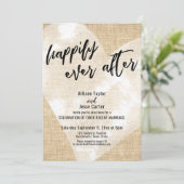 Invitation Cœur Aquarelle Blanche À jamais sur Burlap (Debout devant)