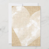 Invitation Cœur Aquarelle Blanche À jamais sur Burlap (Dos)