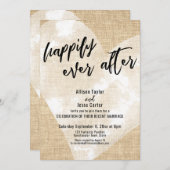 Invitation Cœur Aquarelle Blanche À jamais sur Burlap (Devant / Derrière)