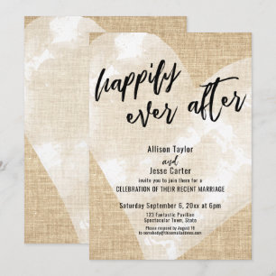 Invitation Cœur Aquarelle Blanche À Tout Jamais Burlap