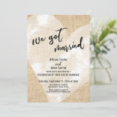 Invitation Cœur Aquarelle Blanche Nous nous sommes mariés Fêt (Debout devant)