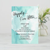 Invitation Cœur Aquarelle Bleu Vert Blanc À Tout Jamais (Debout devant)